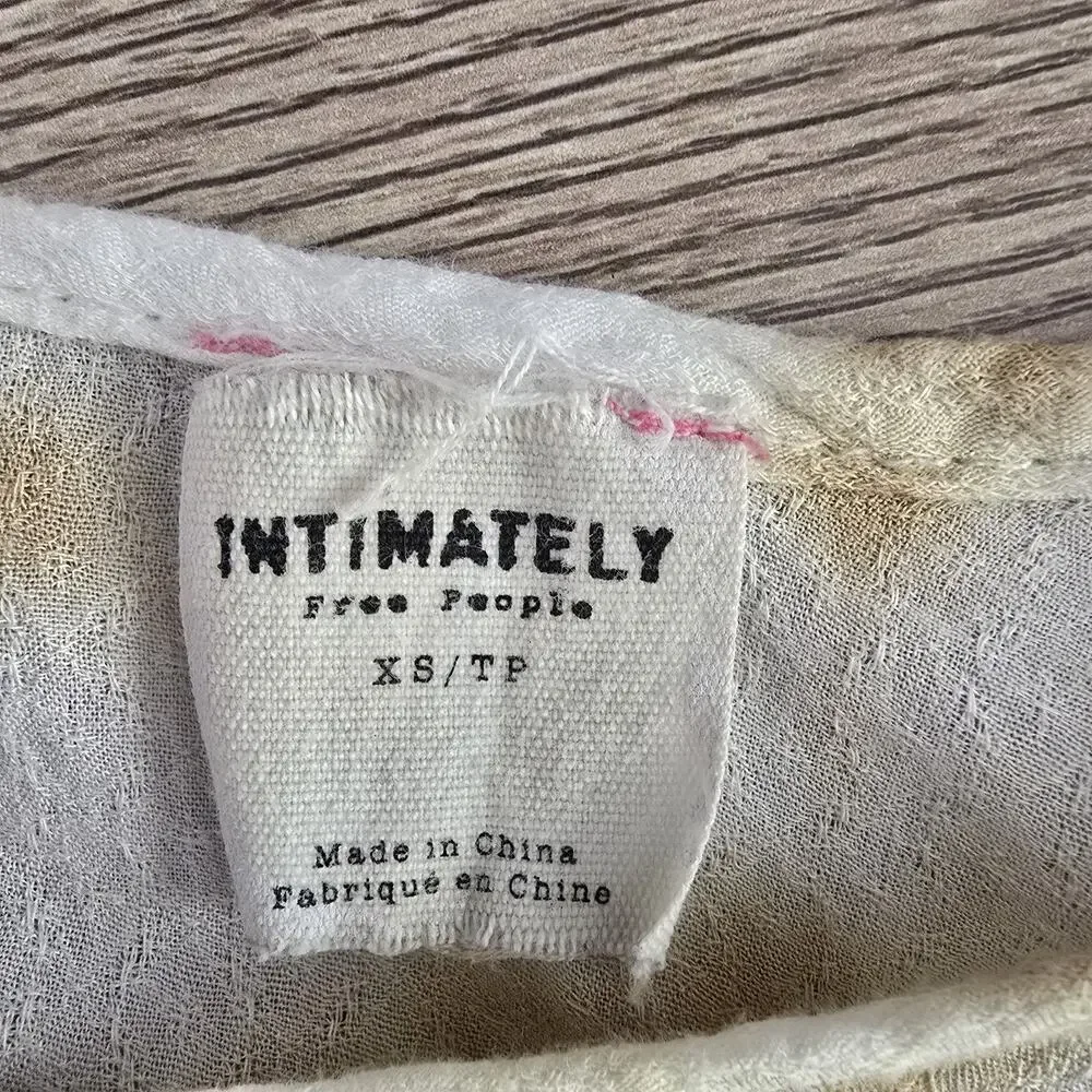 Intimately‎ Free People Sz XS Ruffle Tie Dye Flowy Tank Top Yellow